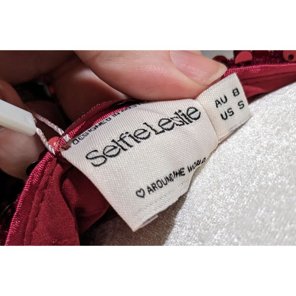 Glam Merlot Star Lights Halter Mini Dress By Selfie Leslie - Picture 12 of 12